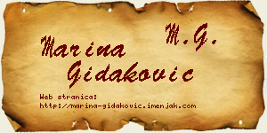 Marina Gidaković vizit kartica
